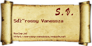Sárossy Vanessza névjegykártya